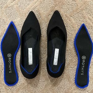 Rothy’s “point” flat, black, size 9